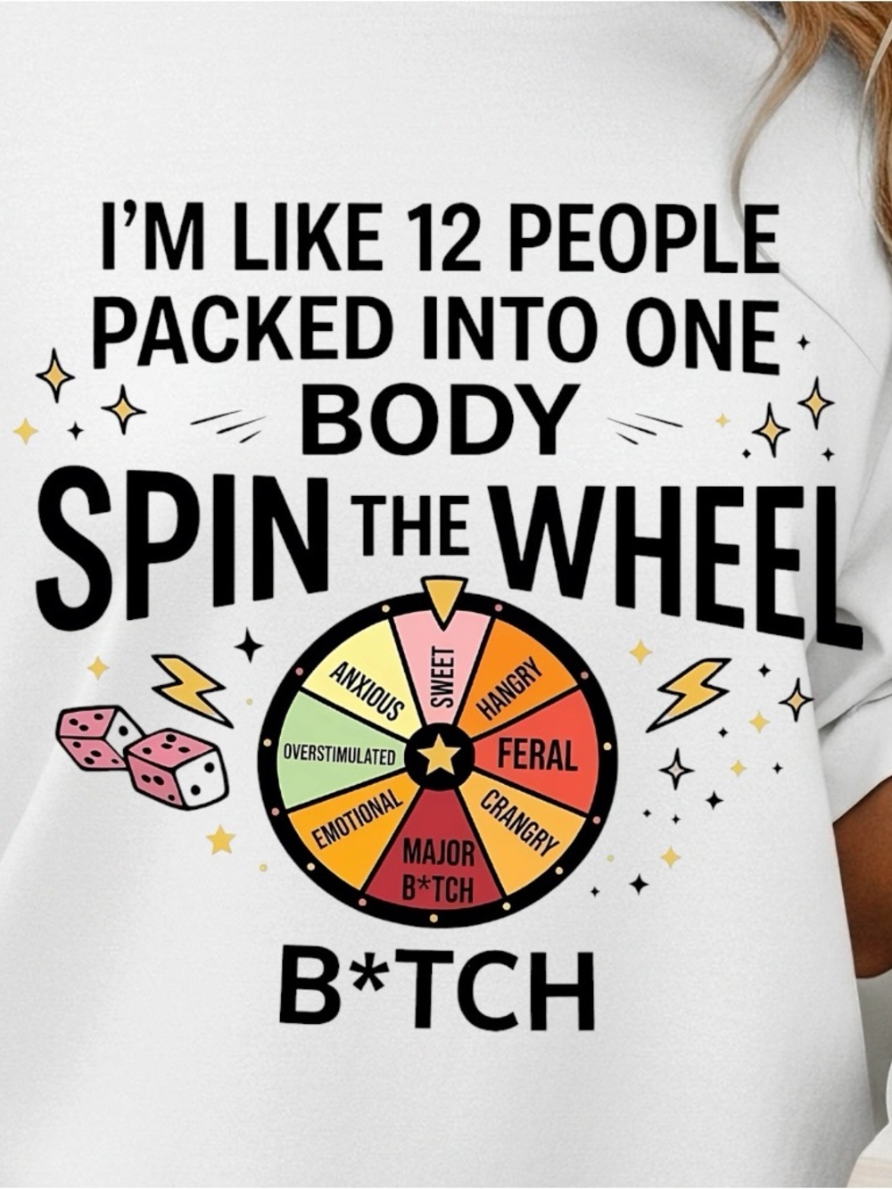 Funny graphic “Spin the Wheel" new S M L XL made to order cotton - Picture 2 of 4
